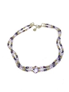 Chocker delicada lilás e roxo