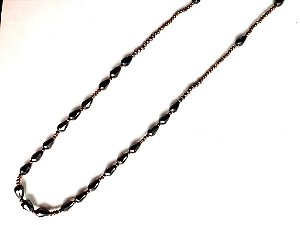 Colar gotas jet hematite