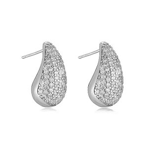 BRINCO VIRGULA NIQUEL COM ZIRCONIA CRISTAL