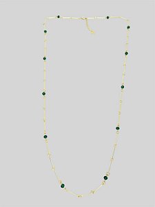 COLAR 1V. DE PALITINHOS E CRISTAIS BLUE ZIRCON