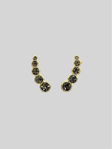 BRINCO EARCUFF DOURADO COM STRASS BLACK DIAMONT