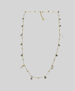 COLAR 1V. DE PALITINHOS COM CRISTAL E GOTA BLACK DIAMONT
