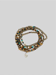 PULSEIRA 6V. DE CRISTAIS BLACK DIAMONT E COLORIDOS