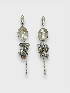 BRINCO NIQUEL COM CRISTAL OVAL GRANDE E CRISTAIS FURTACOR