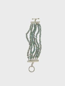 PULSEIRA 6V. DE CRISTAIS CINZA AZULADO FURTACOR