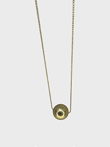 Colar 1v. de corr. bolinha dourada com bola abs acetinada