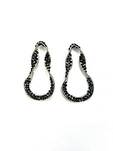Brinco grande niquel com strass jet
