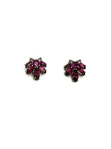 Brinco navetes o. velho com strass e navetes fucsia