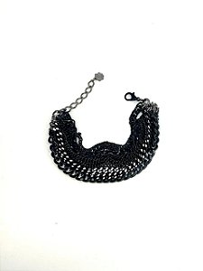 Pulseira 11v. de correntes de aluminio pretas
