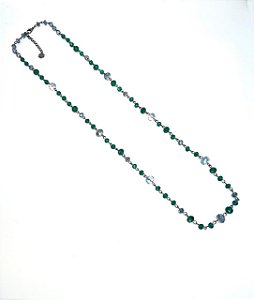 Colar 1v. de cristal azul furtacor e verde petroleo
