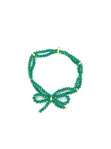 Pulseira 2v. de minicristais com laço