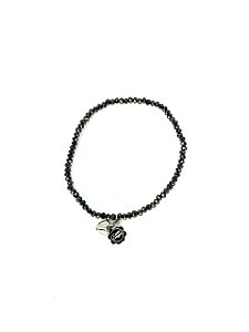 Pulseira 1v. de minicristais e pingente coração