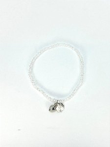 Pulseira 1v. de minicristais e pingente coração