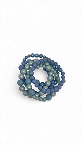 Pulseira 5v. de pérolas e resinas azul claro