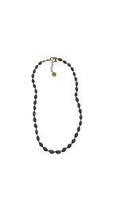 Colar 1v. de cristais ovais furtacor e perolinha