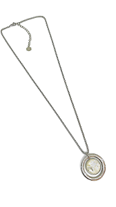 Colar 1v. de corr. niquel com argola e ping. madreperola