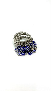 Anel 4v. niquel com pingentinhos de olho grego