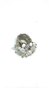 Anel 4v. niquel com cristais brancos