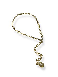 Colar 1v. de corrente o. velho elos ovais liso e trabalhado