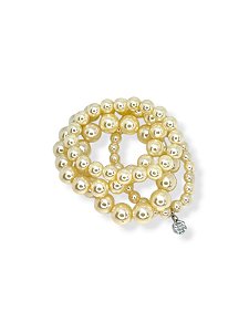 Pulseira 4v. de pérolas abs bege