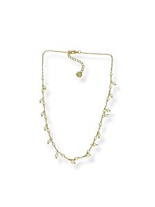 Colar 1v. de corr. dourada fina com perolinhas