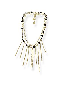 Kit com dois colares de cristais coloridos e pérolas