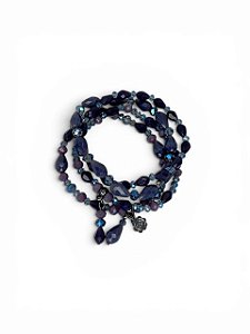 Pulseira 4v. de cristais lilas e azul