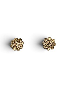 Brinco flor o. velho com strass lt peach