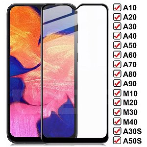 Vidro temperado 9d, para samsung galaxy a10 a20 a30 a40 a50 a60 a70, película protetora de vidro, samsung a80 a90 m10 m20 m30 m40