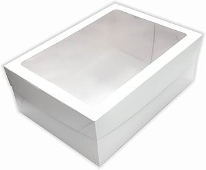 Caixa Presente Branca c/ visor "12D" 22x16x8cm - 10 un