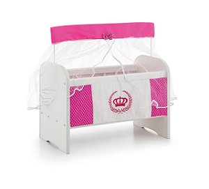 Berço de Boneca Ninar Luxo Coroa Pink - Sonno Baby