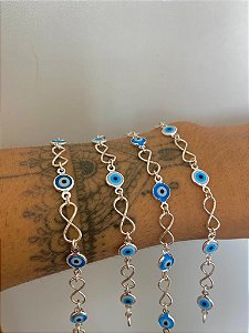 Pulseira olho grego + infinito