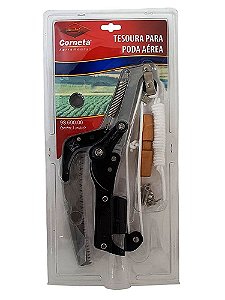 Tesoura 2x1 para Poda Aérea Articulado com 02 Lâminas Sem Cabo Marca Corneta