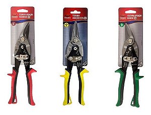 Kit 03 Tesoura Funileiro Tipo Aviação de: Corte Reto - Corte à Direita - Corte à Esquerda fabricada pela Corneta