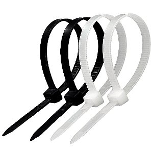 Kit 1000 Abraçadeira de Nylon 2,5x100 mm Alta Resistência Proteção UV Uso Profissional
