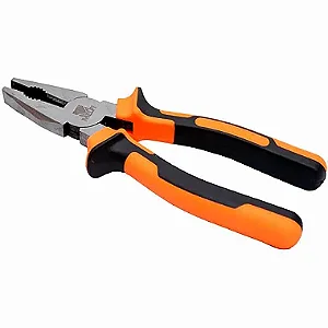 Kit 06 Alicate Universal 8" Forjado Cabo TPR Isolado P/ Cortar Prender e Dobrar Fios e Arames