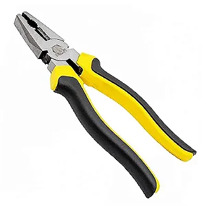 Kit 06 Alicate Universal 8" Forjado Cabo Emborrachado Isolado P/ Cortar, Prender, Dobrar Fios