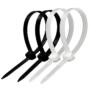 Kit 10.000 Abraçadeira de Nylon 2,5x100 mm Alta Resistência Proteção UV Uso Profissional