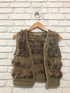 Colete Peludo Crochet Mob P