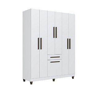 Guarda-Roupa Laguna 1,80 7 Portas 1 Gaveta Canela/Off White