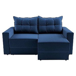 Sofá 2 Lugares Retrátil sleep Suede Azul Marinho 140 cm