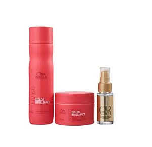 Kit Shampoo + Máscara + Óleo Wella Brilliance Invigo