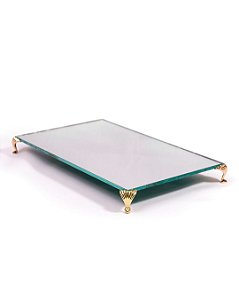 Aparador de Espelho com Pé Dourado