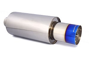 Abafador final esportivo em inox Luzian LA07 Cannon saída de 4,5"