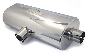 Abafador em T esportivo em inox Luzian (linha premium) LA024 - 2 saídas 3"