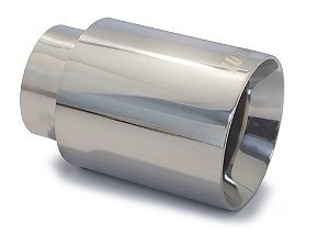 Ponteira de escapamento em inox Luzian P024 polida saída de 3,5"