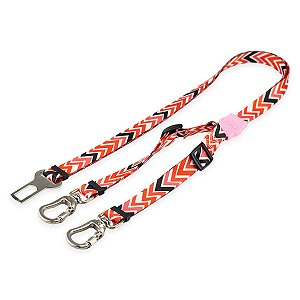 Cinto de Segurança Duplo para Cachorros Fine Rose Mood Pet