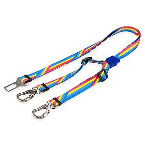 Cinto de Segurança Duplo para Cachorros Bells Blue Mood Pet