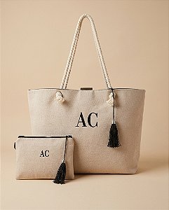Bolsa e Nécessaire em Linho Personalizada-SUZI