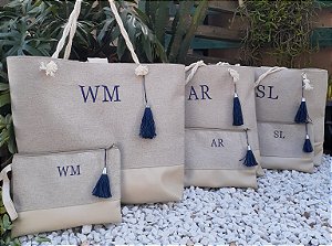 Bolsa e nécessaire Personalizada em linho e sintético